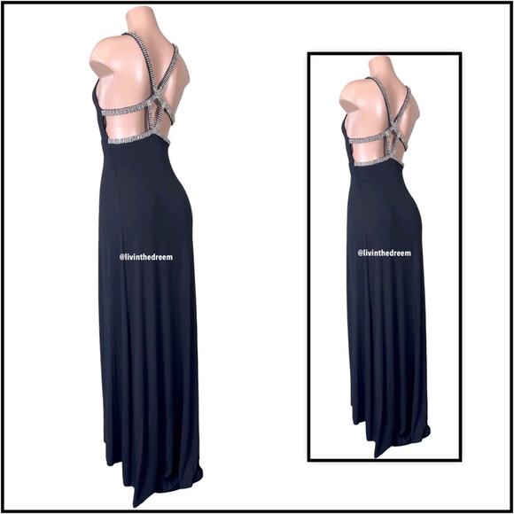 Sky Black Rhinestone Maxi Dress $199 - Picture 5 of 12